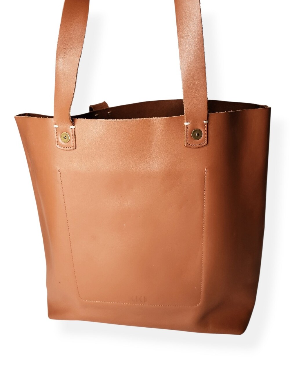 FEED Brown Leather Tote Bag 2 Handle Unlined Shoulder Bag